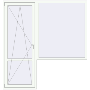 Купити Балконні двері 2000x2100 мм REHAU Euro 70 BALKON DOOR Білий (RAL 9016) з двох сторін