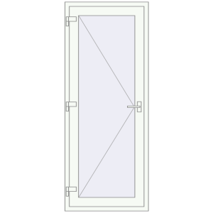 Металопластикові вхідні двері 800x2000 мм Одностулкові. Вид зсередини Купити Вхідні двері 800x2000 мм REHAU Т118/60