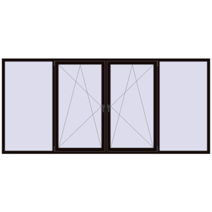 Купити Вікна 3500x1600 мм REHAU EURO 70 BLACK_BROWN з двох сторін