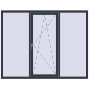 Купити Вікна 2050x1600 мм REHAU EURO 70 ANTHRACITE_GREY_STRUKTURAL з двох сторін