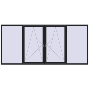 Купити Вікна 3500x1600 мм REHAU EURO 70 BLACK_ULTI-MATT з двох сторін