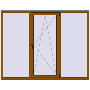 Купити Вікна 2050x1600 мм REHAU SYNEGO MD GOLDEN OAK з двох сторін