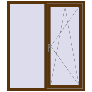 Купити Вікна 1300x1500 мм REHAU EURO 70 WALNUT з двох сторін