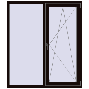 Купити Вікна 1300x1500 мм REHAU EURO 70 BLACK_BROWN з двох сторін