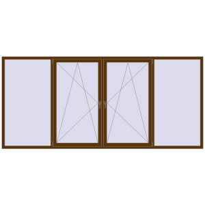 Купити Вікна 3500x1600 мм REHAU EURO 70 WALNUT з двох сторін