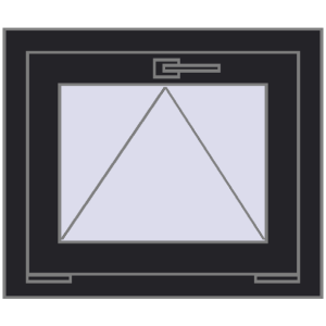 Металопластикове вікно 575x485 мм Одностулкове. Вид зсередини Купити Вікна 575x485 мм REHAU Euro-Design 60 BLACK_ULTI-MATT з двох сторін