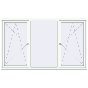 Купити Вікна 2400x1400 мм REHAU SYNEGO MD Білий (RAL 9016) з двох сторін