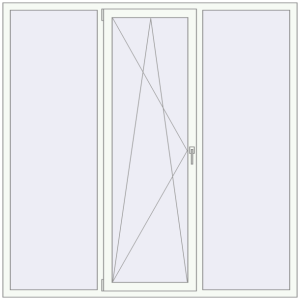 Металопластикове вікно 2000x2000 мм Тристулкове. Вид зсередини Купити Вікна 2000x2000 мм REHAU SYNEGO MD Білий (RAL 9016) з двох сторін