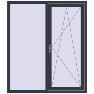 Купити Вікна 1300x1500 мм REHAU EURO 70 ANTHRACITE_GREY_STRUKTURAL з двох сторін