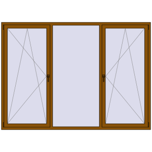 Купити Вікна 2500x1800 мм REHAU EURO 70 GOLDEN OAK з двох сторін