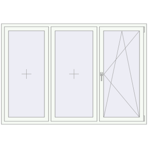 Купити Вікна 2050x1420 мм REHAU EURO 70 Білий (RAL 9016) з двох сторін