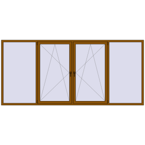 Купити Вікна 3500x1600 мм REHAU EURO 70 GOLDEN OAK з двох сторін