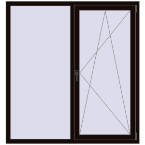 Купити Вікна 1500x1600 мм REHAU EURO 70 BLACK_BROWN з двох сторін