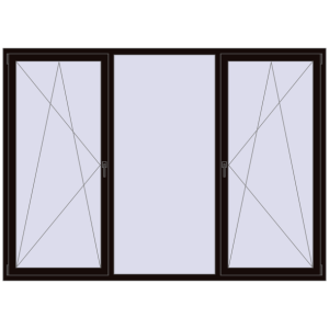 Купити Вікна 2500x1800 мм REHAU EURO 70 BLACK_BROWN з двох сторін