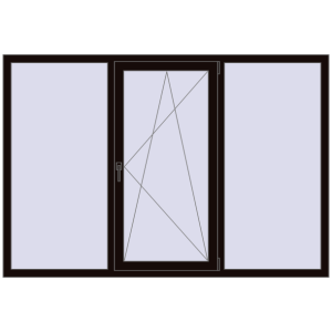 Купити Вікна 2050x1400 мм REHAU EURO 70 BLACK_BROWN з двох сторін