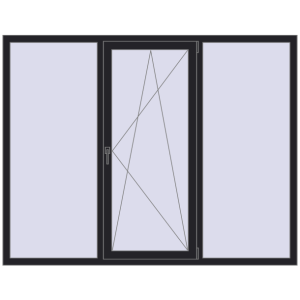 Купити Вікна 2050x1600 мм REHAU Euro-Design 60 BLACK_ULTI-MATT з двох сторін