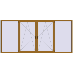 Купити Вікна 3500x1600 мм REHAU EURO 70 LIGHT_OAK з двох сторін