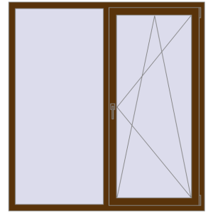 Купити Вікна 1500x1600 мм REHAU Euro-Design 60 WALNUT з двох сторін