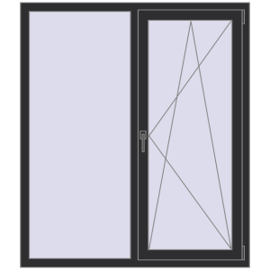 Купити Вікна 1300x1500 мм REHAU EURO 70 ANTHRACITE_GREY_GLATT з двох сторін