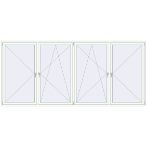 Купити Вікна 3880x1750 мм REHAU Euro-Design 60 Білий (RAL 9016) з двох сторін