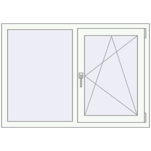 Металопластикове вікно 1175x855 мм Двостулкове. Вид зсередини Купити Вікна 1175x855 мм REHAU Euro-Design 60 Білий (RAL 9016) з двох сторін