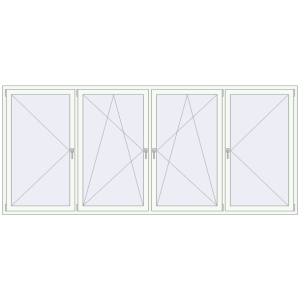 Купити Вікна 3370x1475 мм REHAU EURO 70 Білий (RAL 9016) з двох сторін