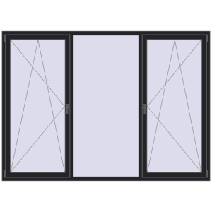 Купити Вікна 2500x1800 мм REHAU EURO 70 BLACK_ULTI-MATT з двох сторін