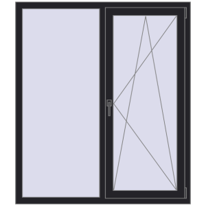 Купити Вікна 1300x1500 мм REHAU EURO 70 BLACK_ULTI-MATT з двох сторін