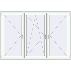 Купити Вікна 2050x1420 мм REHAU EURO 70 Білий (RAL 9016) з двох сторін