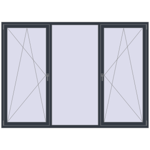 Купити Вікна 2500x1800 мм REHAU EURO 70 ANTHRACITE_GREY_STRUKTURAL з двох сторін