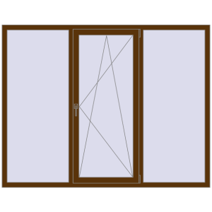 Купити Вікна 2050x1600 мм REHAU EURO 70 WALNUT з двох сторін