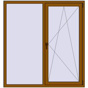 Купити Вікна 1500x1600 мм REHAU EURO 70 GOLDEN OAK з двох сторін