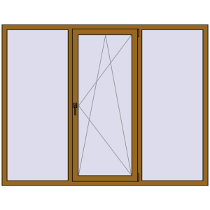 Металопластикове вікно 2050x1600 мм Тристулкове. Вид зсередини Купити Вікна 2050x1600 мм REHAU SYNEGO MD LIGHT_OAK з двох сторін