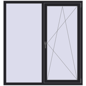 Купити Вікна 1500x1600 мм REHAU EURO 70 BLACK_ULTI-MATT з двох сторін