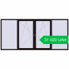 Ціноутворення Вікна 3500x1600 мм REHAU EURO 70 BLACK_BROWN з двох сторін. Ціна: 31 020.23 UAH