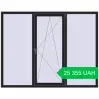 Ціноутворення Вікна 2050x1600 мм REHAU SYNEGO MD BLACK_ULTI-MATT з двох сторін. Ціна: 25 355.13 UAH