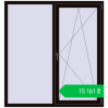 Ціноутворення Tilt-and-Turn 1500x1600 mm REHAU EURO 70 BLACK_BROWN two-sided. Ціна: ₴15,161.11