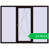 Ціноутворення Вікна 2050x1600 мм REHAU EURO 70 BLACK_BROWN з двох сторін. Ціна: ₴20,963.79