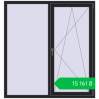 Ціноутворення Вікна 1500x1600 мм REHAU EURO 70 BLACK_ULTI-MATT з двох сторін. Ціна: ₴15,161.11