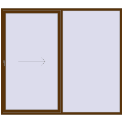 Patio door (Synego) 2500x2200 мм WALNUT з двох сторін