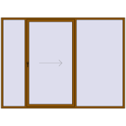 Patio door (Synego) 3000x2200 мм GOLDEN OAK з двох сторін