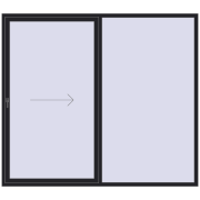 Patio door (Synego) 2500x2200 мм BLACK_ULTI-MATT з двох сторін Patio door (Synego) 2500x2200 мм BLACK_ULTI-MATT з двох сторін