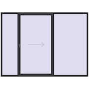 Patio door (Synego) 3000x2200 мм BLACK_ULTI-MATT з двох сторін