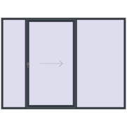 Patio door (Synego) 3000x2200 мм ANTHRACITE_GREY_STRUKTURAL з двох сторін