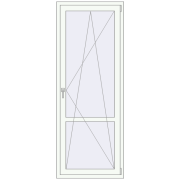 Балконні двері 800x2100 мм REHAU Euro-Design 60 BALKON DOOR Білий (RAL 9016) з двох сторін