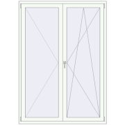 Балконні двері 1500x2100 мм REHAU Euro 70 BALKON DOOR Білий (RAL 9016) з двох сторін