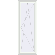 Балконні двері 750x2250 мм REHAU Euro-Design 60 BALKON DOOR Білий (RAL 9016) з двох сторін