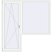 Балконні двері 2000x2100 мм REHAU Euro-Design 60 BALKON DOOR Білий (RAL 9016) з двох сторін