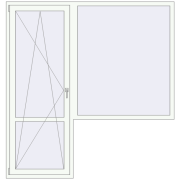 Балконні двері 2000x2100 мм REHAU Euro-Design 60 BALKON DOOR Білий (RAL 9016) з двох сторін