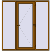 Вхідні двері 2000x2100 мм REHAU Т118/70 GOLDEN OAK з двох сторін